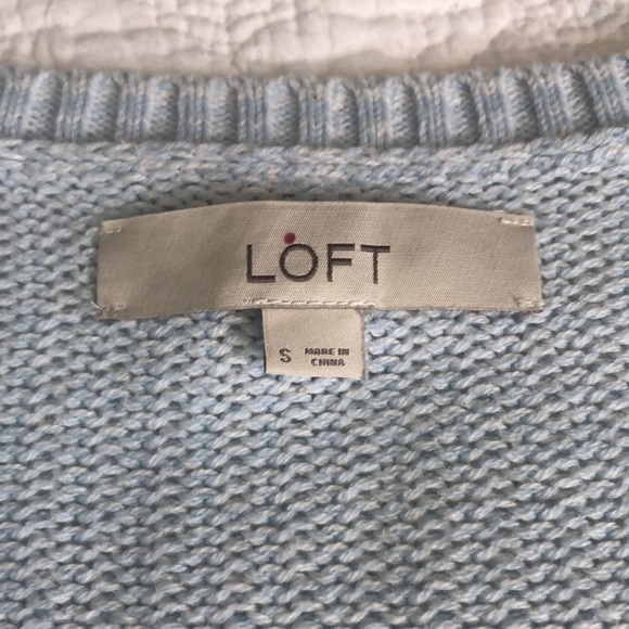 Ann Taylor LOFT Women Yellow Blue Striped Long Sleeve Sweater Blue Size S - Picture 9 of 11